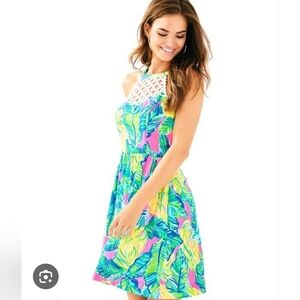 NWT Lilly Pulitzer Kinley dress pink sunset local flavor size 8 halter style